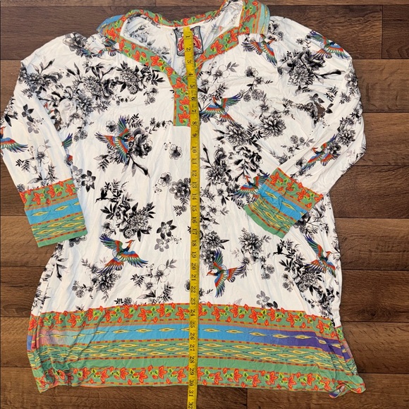 Johnny Was Size Extra Large The Janie Favorite Polo Swing Dress Bird Print Comfy - Picture 6 of 15
